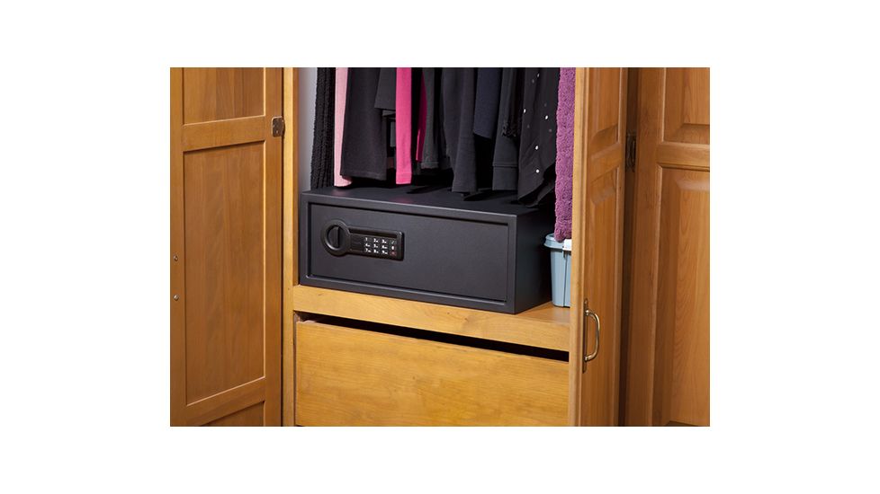STACK-ON Personal Security Safe w/Electronic Lock,Xtra Wide, Black PS-1508