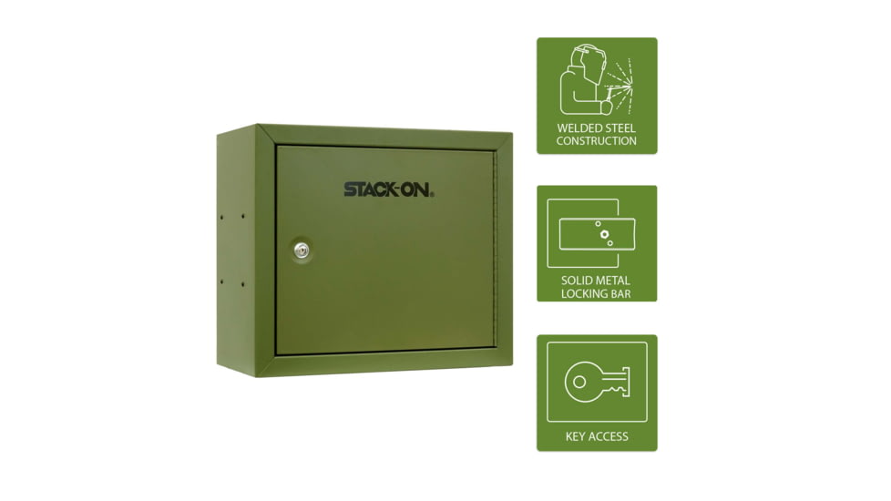 Stack-On Pistol, Ammo Cabinet, Green, Large, GCHG-900