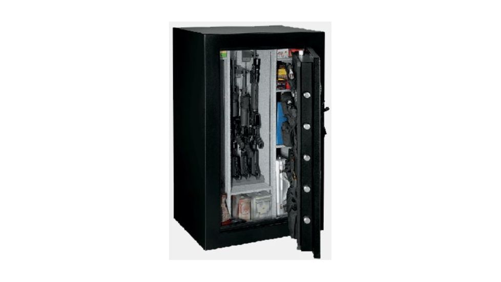 Stack-On Tactical Fire Resistant Security Safe,35.25x26.75x59in,Matte Black/Silver/Gray TS-20-MB-E-S