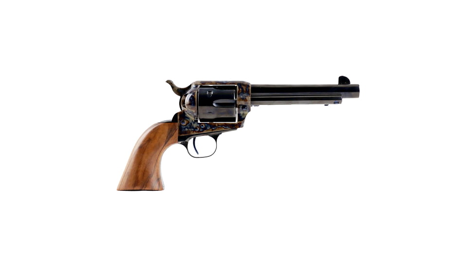Standard Manufacturing SAA Revolver, .45 Long Colt, 5.5in Barrel, Fixed, Case Colored/Hardened Frame, 1-Piece Walnut Grip, 6 Round Cylinder, SAR5CC1