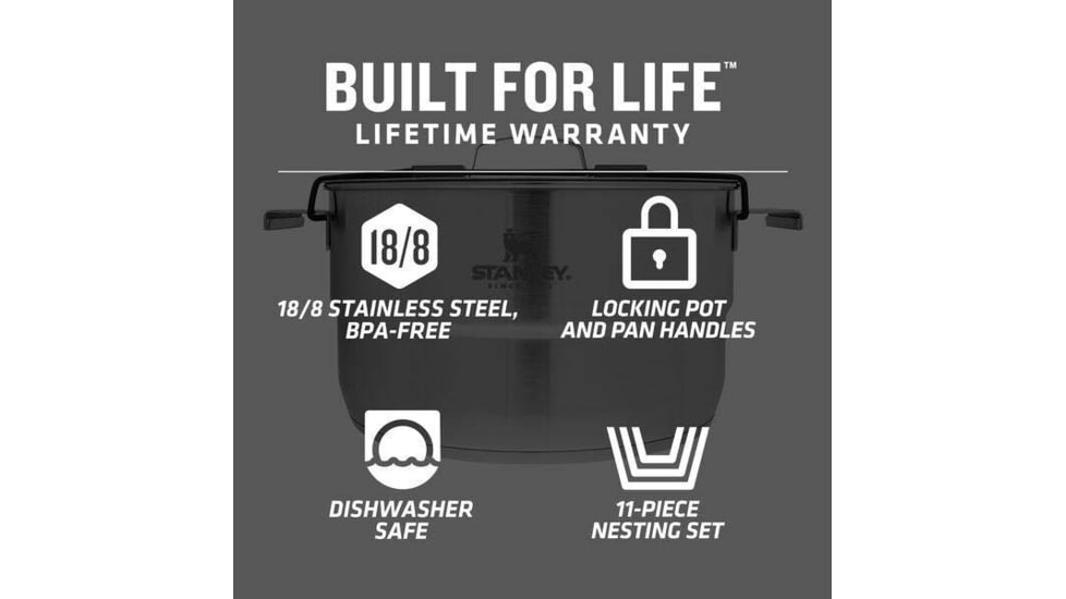 Stanley The Even-Heat Camp Pro Cook Set, Stainless, 4.75qt / 4.5L, 10-09230-001