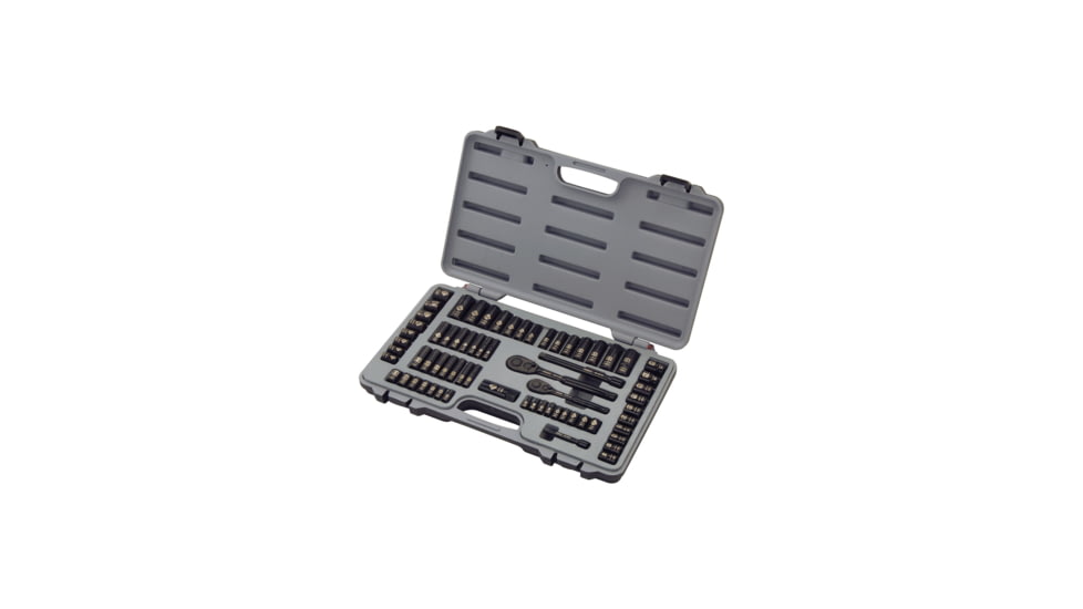 Stanley Tools 69-Piece Black Chrome Mechanics Tool Set, Grey/Black, 92-824