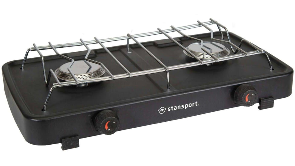 Stansport 2 Burner Propane Stove, 8200 BTU, Black, 220