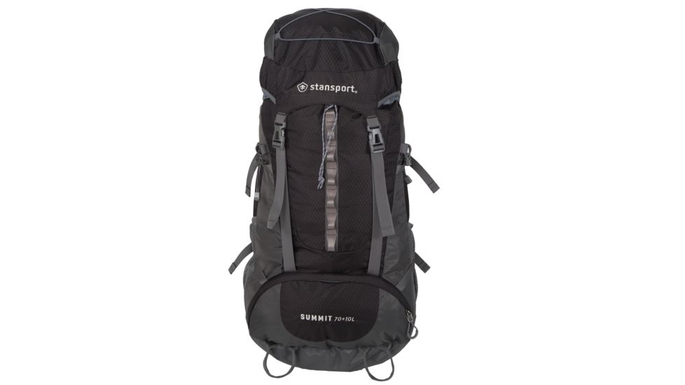 Stansport Adjustable Suspension Frame Pack 70+10 L, w/Hideaway Rain Cover, Black 1017-100-20
