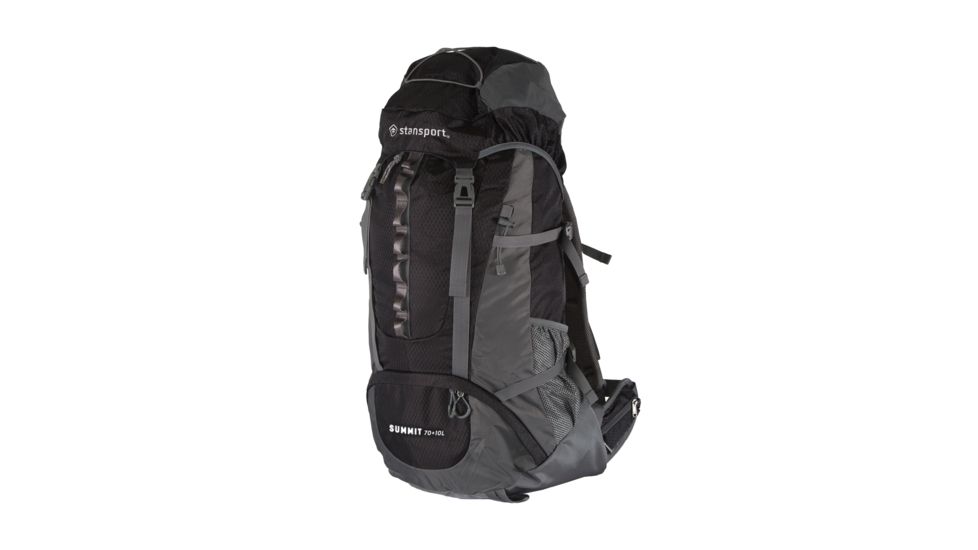 Stansport Adjustable Suspension Frame Pack 70+10 L, w/Hideaway Rain Cover, Black 1017-100-20