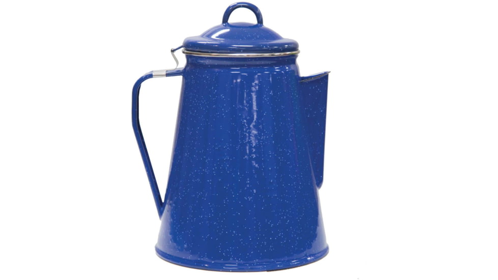 Stansport Enamel 8 Cup Coffee Pot with Percolator, 4 Mugs, 12 oz. 192449
