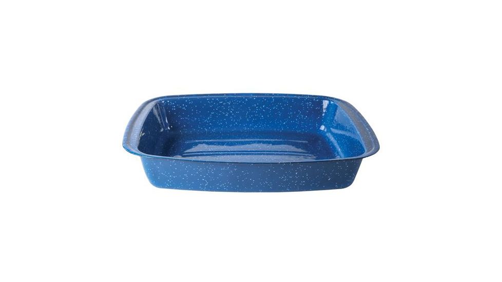 Stansport Enamel Roasting Pan - 5 Quart, Blue, 16x12x3in, 10645