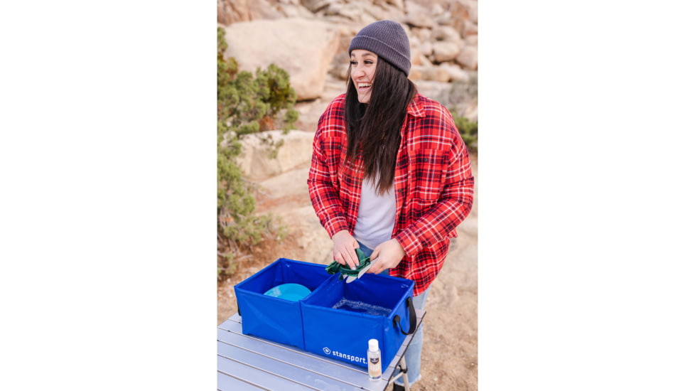 Stansport Outdoor Double Sink, Multi-Purpose, Blue, 22.75x11.75x7.25, 879