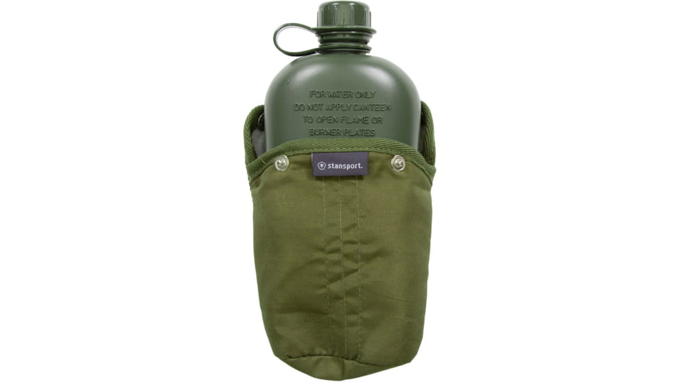 Stansport Plastic Canteen and Cover Set, OD, 1 Quart 48277