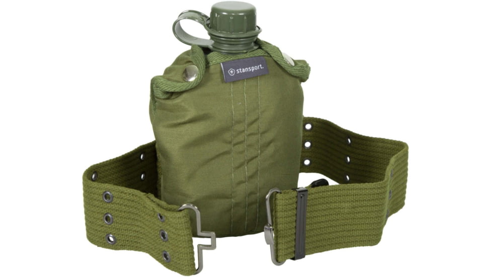 Stansport Plastic Canteen and Cover Set, OD, 1 Quart 48277