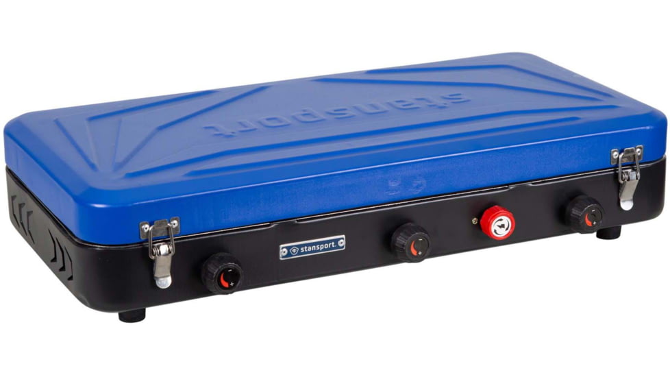 Stansport Propane Stove, w/2 - 25 K and 1-10 K Burners, Blue, 212-300-50