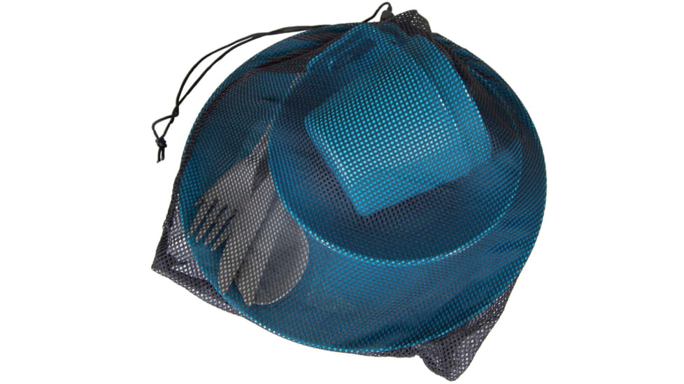 Stansport Tableware Set, 2 Person w/Mesh Bag, Blue, 313-200