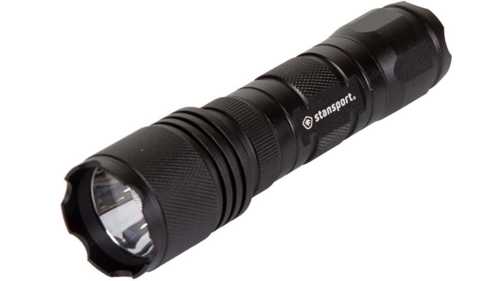 Stansport Tactical Flashlight , 250 Lumens,w/ Batteries, Black, 103-250