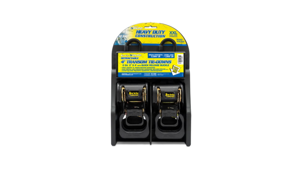 Star Brite Heavy Duty Retractable Transom Tie Down With Quick Release Buckle, 60428