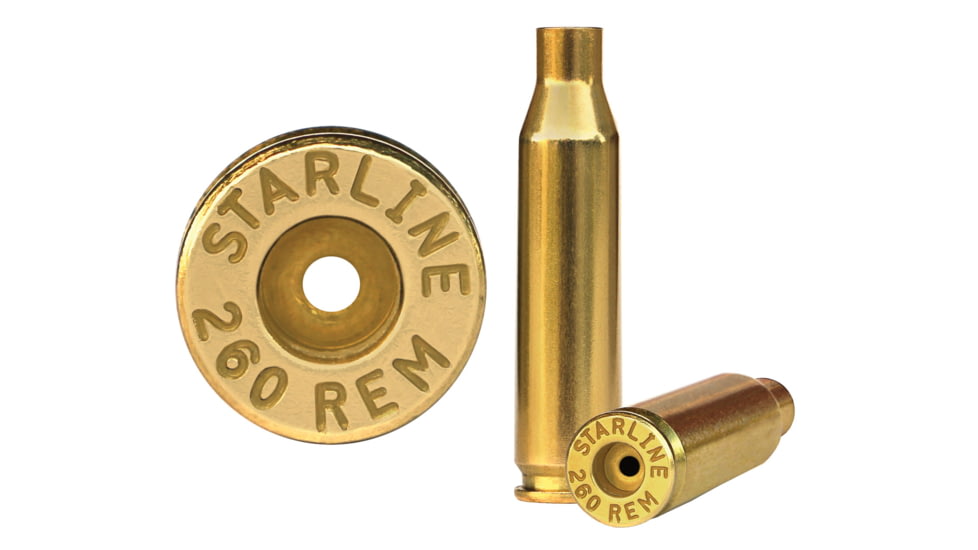 HSM Ammunition Starline Rifle Brass Unprimed Cases 260 Rem Caliber, 50 Per Bag, 260REMEUP50