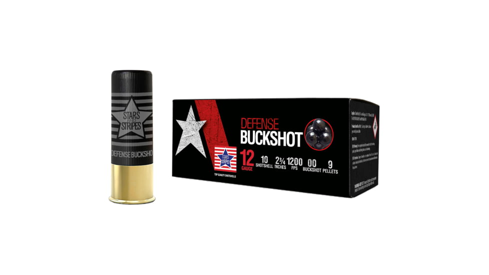 Stars and Stripes Defense 12 Gauge 2 3/4 in 7/8 oz Shotgun Ammo, 10 Rounds, CBUCK9