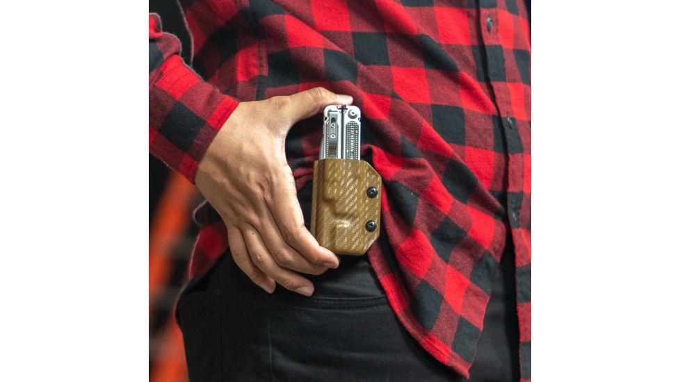 StatGear Kydex Sheath for Leatherman Free P4, Carbon Fiber Brown, LP4-CF-BRN