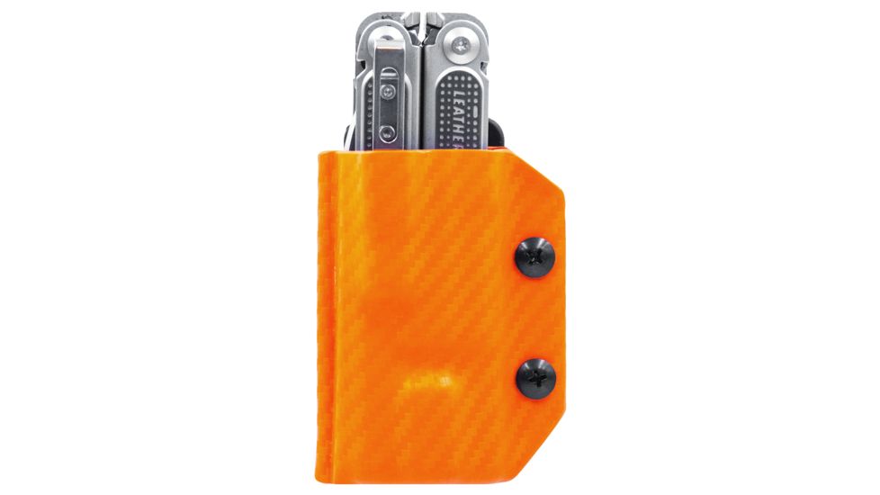 StatGear Kydex Sheath for Leatherman Free P4, Carbon Fiber Orange, LP4-CF-ORNG