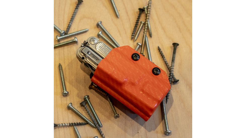 StatGear Kydex Sheath for Leatherman Free P4, Carbon Fiber Orange, LP4-CF-ORNG