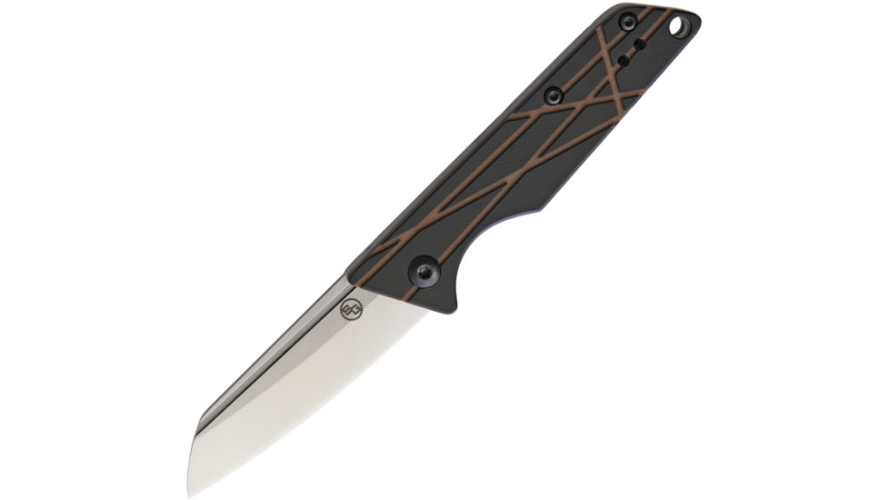StatGear Ledge Slip Joint Folding Knife, 3.63in Closed, 2.5in Stonewash D2 Tool Steel Blade, Black/Brown G10 Handle, Pocket Clip, Slip Joint, LEDGE-BRN