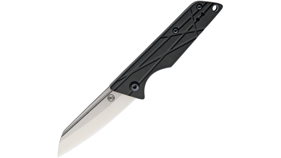 StatGear Ledge Slip Joint Folding Knife, 3.63in Closed, 2.5in Stonewash D2 Tool Steel Sheepsfoot Blade, Black G10 Handle, Slip Joint, Pocket Clip, LEDGE-BLK