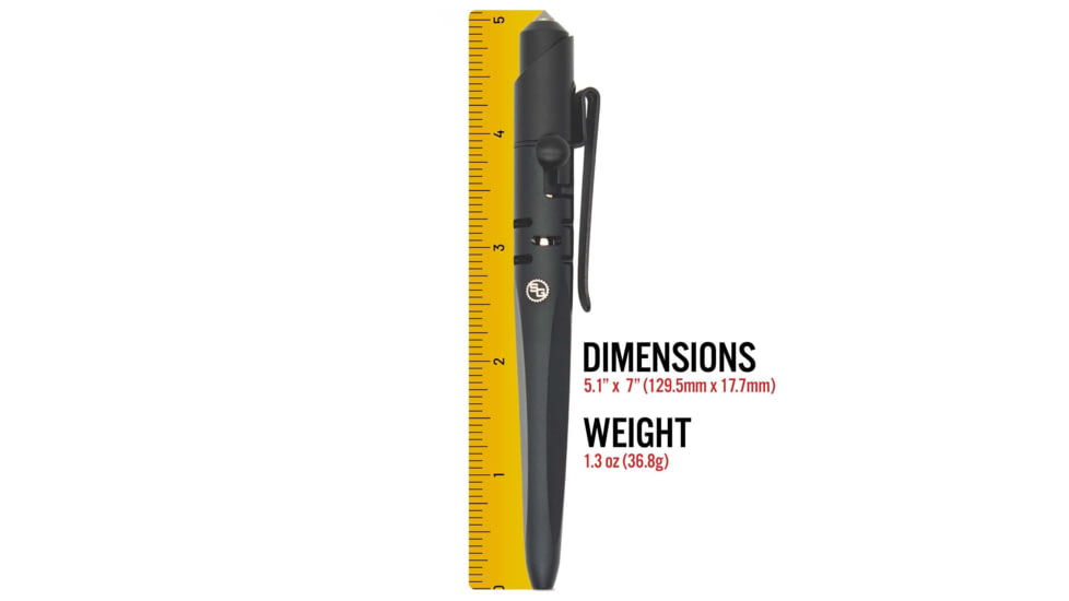 StatGear Skrawl Bolt-Action Tactical Pen, Black, SKRAWL