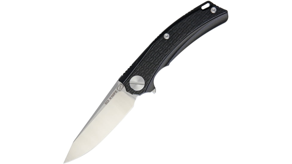 Stedemon BG01 Linerlock Folding Knife, 4.5in Closed, 3.5in Satin 12C27 Sandvik SS Drop Point, Black Textured G10 Handle, Pocket Clip, Black, BG0101