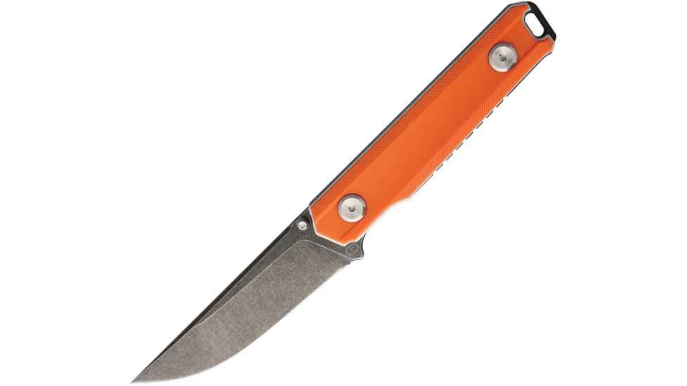 Stedemon BP02 Linerlock Folding Knife, Bp02 Linerlock, 4.25in Closed, 3.5in Black Stonewash 440C SS Drop Point, Orange G10 Handle, Thumb Stud, Pocket Clip, Orange, BP02ORGS