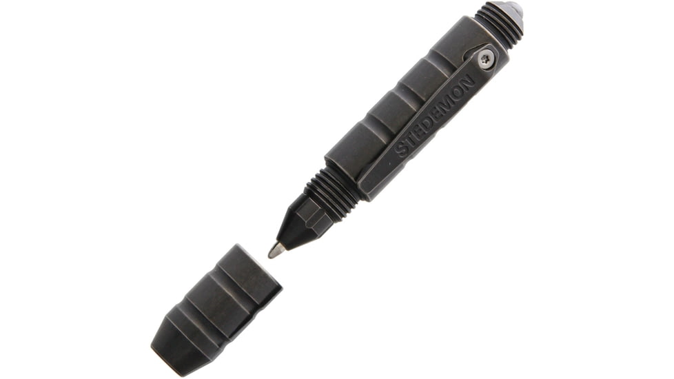 Stedemon EDC Tactical Pen Black, Edc Tactical Pen, 2.88in Overall, Glass Breaker, Twist Off Cap, Comes With One Additional Standard Black Ink Refill, Titanium Construction, Black, Black, P01BLC