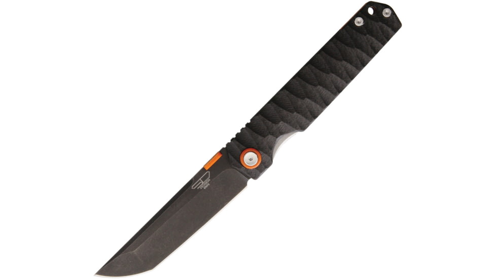 Stedemon SHY IV Linerlock Folding Knife,4in,S35VN Steel,Standard Edge,Modified Tanto,Black Stonewash,Concave-Convex G10 Handle STESHY10