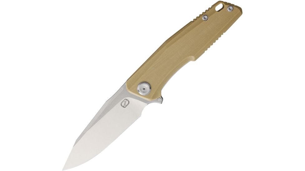 Stedemon ZKC C02 Linerlock Desert Folding Knife,3.88in,440C Steel,Standard Edge,Drop Point,Satin,Tan,G10 Handle STEZKCC021
