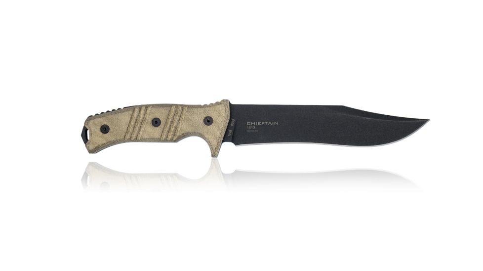Steel Will Chieftain Clip-Point Fixed Blade Knife, Green 1610