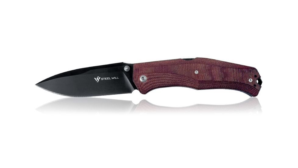 Steel Will Gekko Drop Point Folding Blade 8.98 in OAL, Maroon 1505