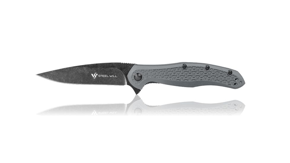 Steel Will Intrigue Folding Knife, 3.27 inch, D2 Steel, Drop Point, Gray, FRN Handle, Stainless Steel F45M-15