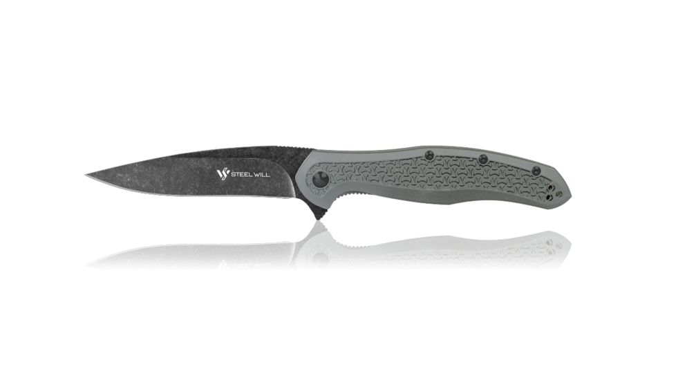 Steel Will Intrigue Folding Knife, 3.60 inch, D2 Steel, Drop Point, Gray, FRN Handle, Stainless Steel F45-15