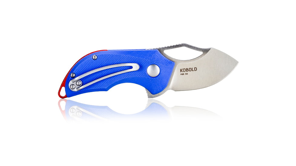 Steel Will Kobold Folding Knife, 1.75in, D2, Drop Point, Satin Blade, G10 Anodized Handle, Blue, SWF66-14