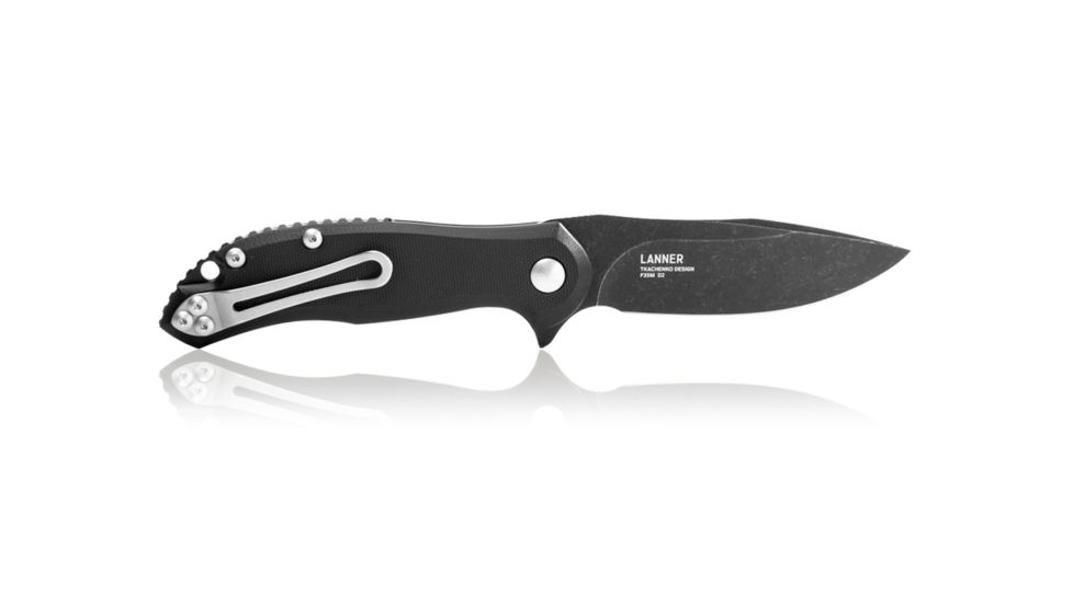 Steel Will Lanner Folding Knife, 3.25in D2 Steel Blade, Black Coated, Black Handle F35M-09