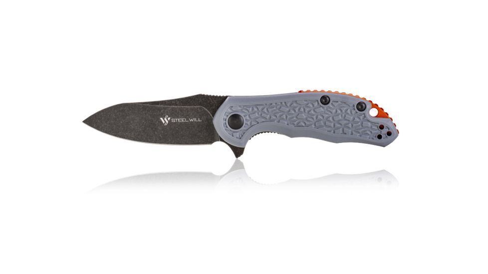 Steel Will Modus Folding Knife, 2.75 inch, D2 Steel, Clip Point, Gray, FRN Handle, Black F25M-19