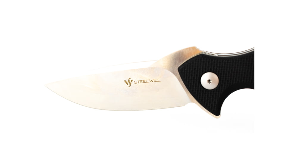 Steel Will Plague Doctor Folding Knife, 8.35in, D2, G10, Liner Lock, Silver Steel/Black, F16M-01