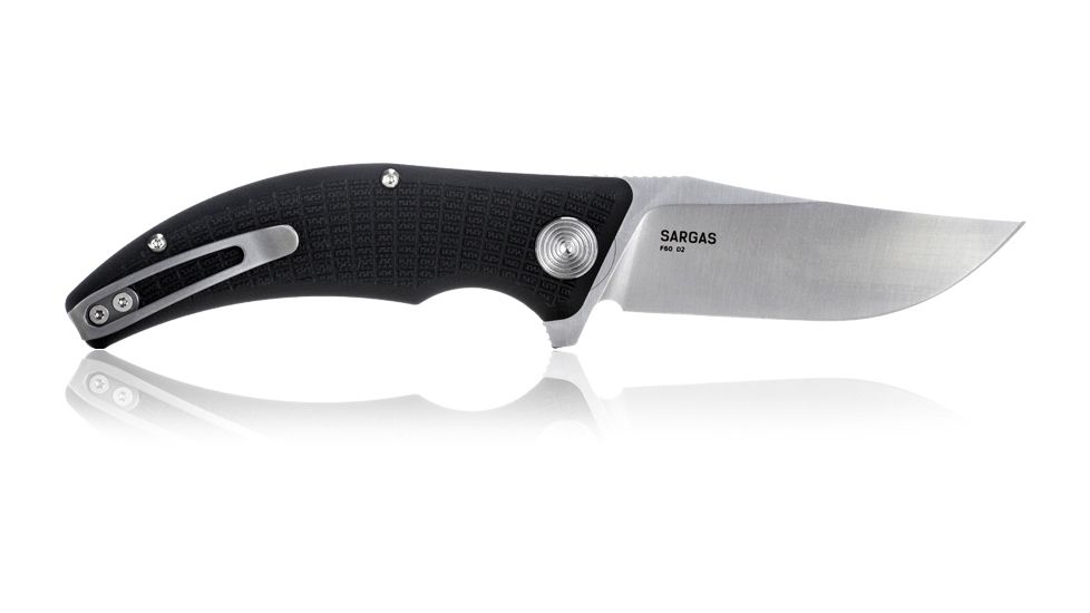 Steel Will Sargas Folding Knife, 3.25in, D2, Clip Point, Satin Blade, G10 Anodized Handle, Black, SWF60-10