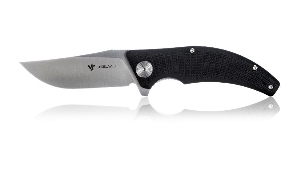 Steel Will Sargas Folding Knife, 3.25in, D2, Clip Point, Satin Blade, G10 Anodized Handle, Black, SWF60-10