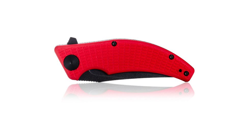 Steel Will Sargas Folding Knife, 3.25in, D2, Clip Point, Stonewashed Black Blade, G10 Anodized Handle, Red, SWF60-13