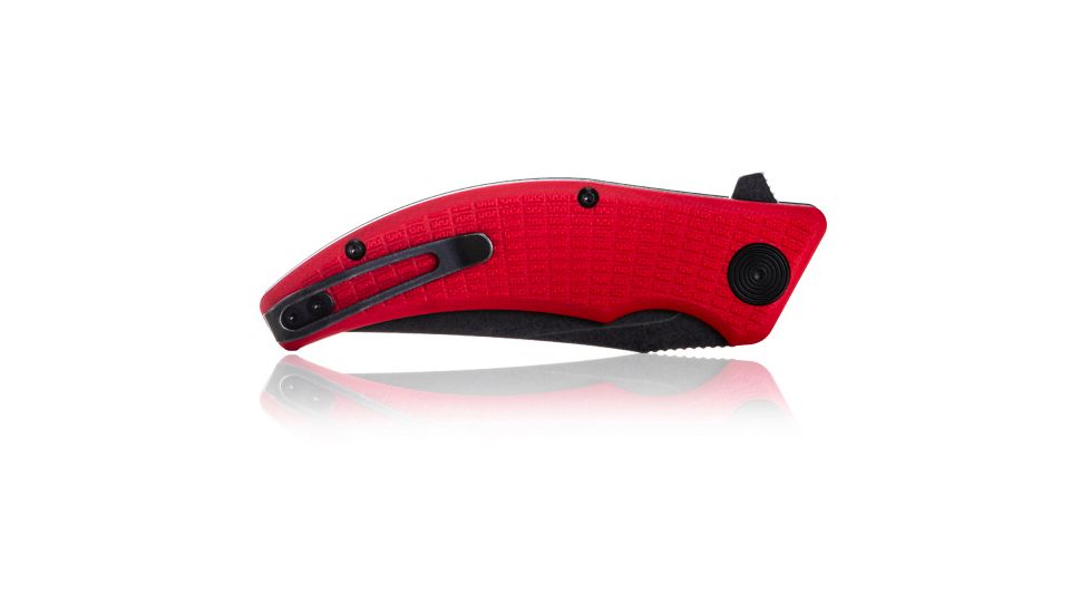 Steel Will Sargas Folding Knife, 3.25in, D2, Clip Point, Stonewashed Black Blade, G10 Anodized Handle, Red, SWF60-13