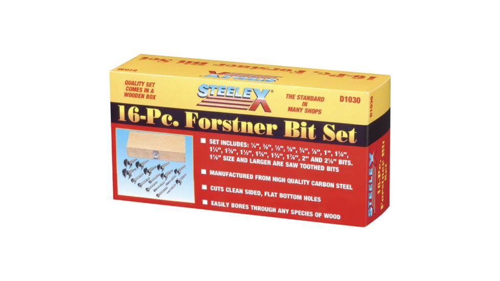 Steelex 16 pc. Forstner Bit Set, 1/4in 2-1/8in D1030