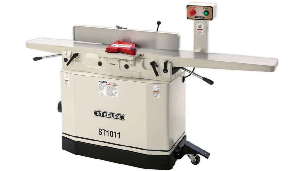 Steelex 8in Jointer with Helical Cutterhead, Mobile Base and Parallelogram Beds ST1011