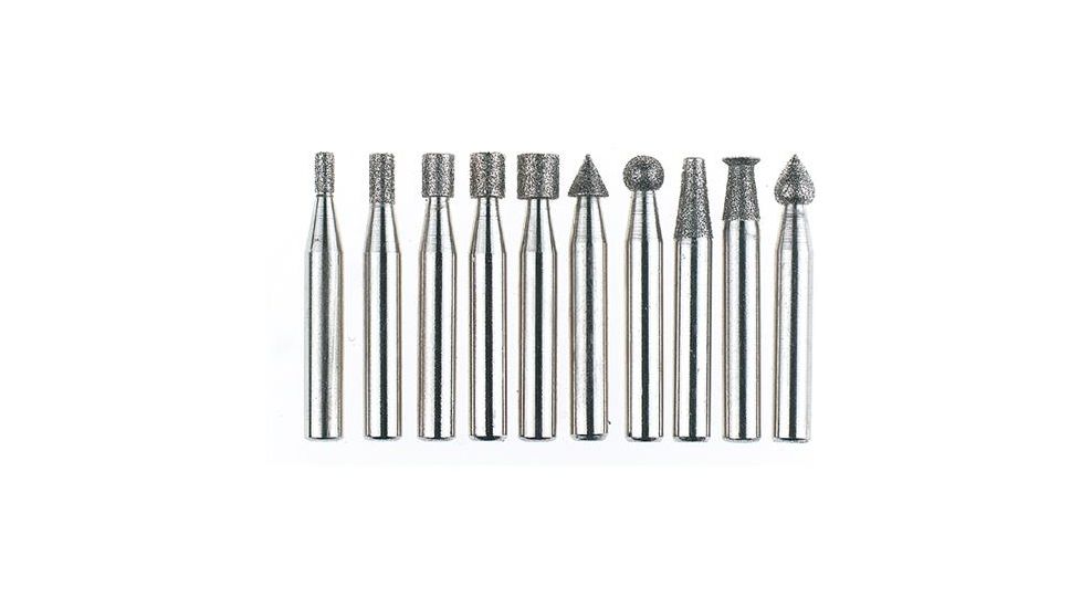 Steelex Plus Diamond Grit Burr Set, 150 Grit, 10 pc., 1/4in. Shank D2470