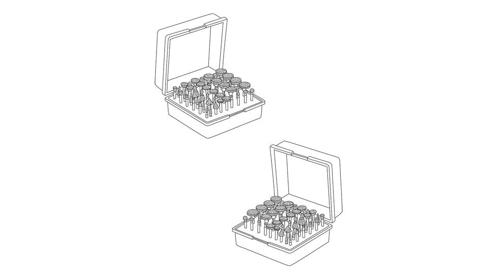 Steelex Plus Diamond Grit Burr Set, 180 Grit, 50 pc., 1/8in. Shank D2474