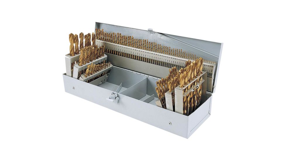 Steelex Plus 115 pc. TiN Coated HSS Drill Bit Set in Steel Index D1138
