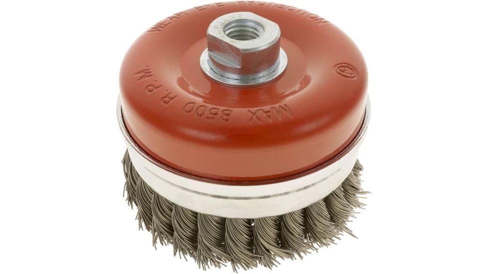 Steelex Plus 4in Twist Knotted Steel Wire Cup Brush M14-2mm Thread D2298