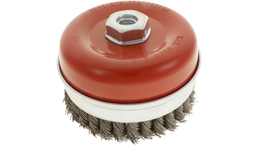 Steelex Plus 5in Twist Knotted Steel Wire Cup Brush 5/8-11 Thread D2282